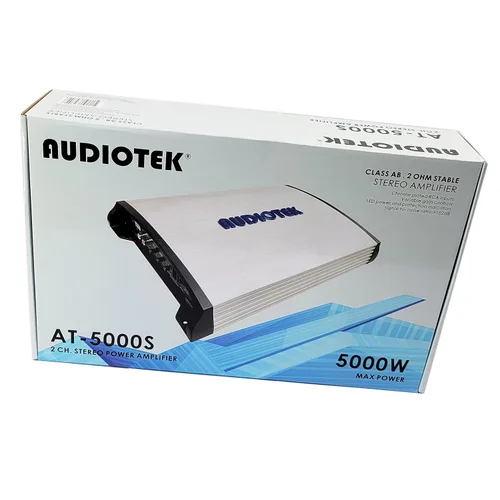Vista 7 de Audiotek AT5000S Amplificador de coche clase A/B de 2 canales, 5000 W, 2 Ohm estable, amplificador estéreo de rango completo puente, perilla
