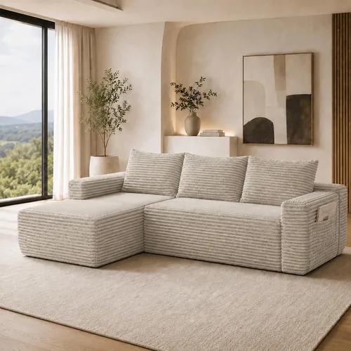 Vista 28 de Sofá deshuesado de 96 pulgadas, sofá modular en forma de L, color negro