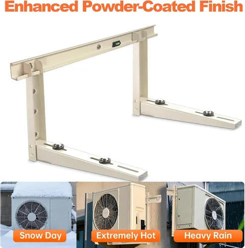 Vista 6 de Soporte de montaje en pared para exteriores, soporta hasta 265 libras, condensador de 9000-18000 Btu, para colgar sistemas de bomba de calor de aire