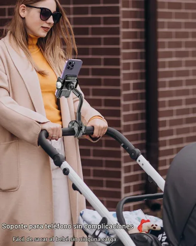 Vista 5 de Soporte de teléfono giratorio de cuello de cisne, soporte para teléfono celular, abrazadera de manillar de bicicleta estática para bicicleta