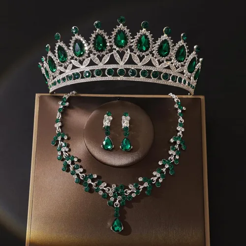 Vista 3 de Geurlev Tiara y corona para mujer, Acrílico, Sin piedra preciosa