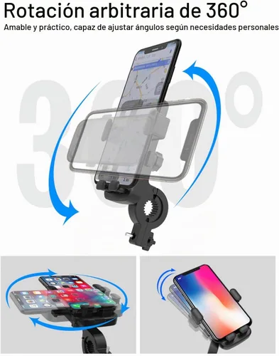 Vista 5 de Soporte de teléfono para manillar de bicicleta, soporte de teléfono de motocicleta, abrazadera de teléfono para manillar de motocicleta, clip