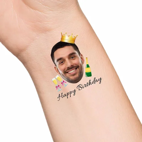 Vista 18 de Tatuajes temporales personalizados con texto de nombre, tatuaje temporal personalizado con logotipo fotográfico para adultos, parejas, mujeres