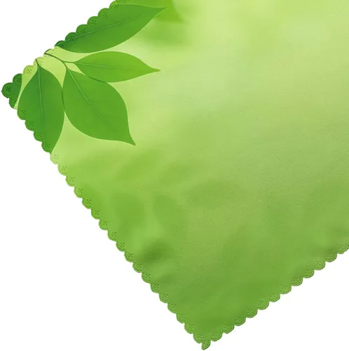 Vista 5 de Rectangular Placemats Set of 4, Heat Resistant Green Leaves Background Printed Kitchen Dining Table Mats