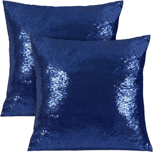 Vista 13 de Poise3EHome - Juego de 2 fundas de almohada de lentejuelas rojas, 18 x 18 Rojo