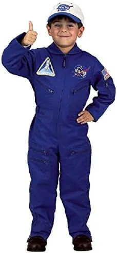 Vista 2 de Traje de vuelo azul disfraz de Halloween con gorra bordada (edades 6-8)