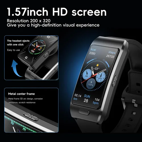 Vista 9 de Slim Fitness Tracker para hombres y mujeres, banda inteligente con pantalla táctil HD de 1.57 pulgadas, seguimiento de frecuencia cardíaca y SPO₂