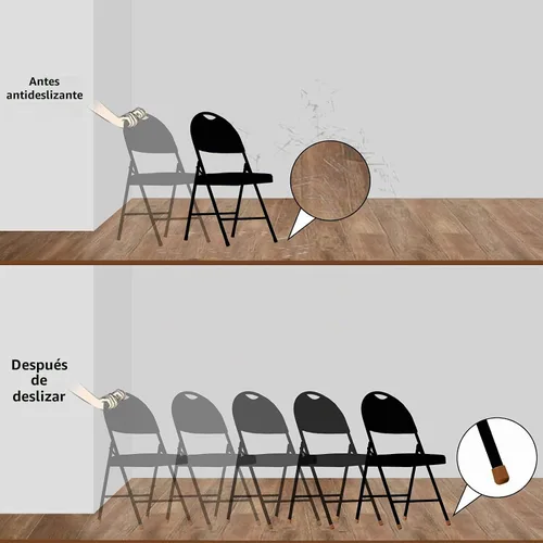 Vista 4 de 36 piezas de tapas para patas de silla plegables de 7/8 pulgadas, tapas de extremo de silla de plástico resistente, deslizadores de muebles que