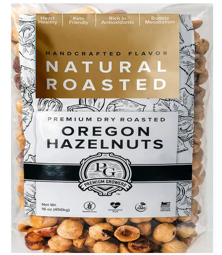 Vista 11 de Oregon Farm To Table - Avellanas de cultivadores premium - Tostadas en seco - Ligeramente saladas - Certificado Kosher - 1 libra