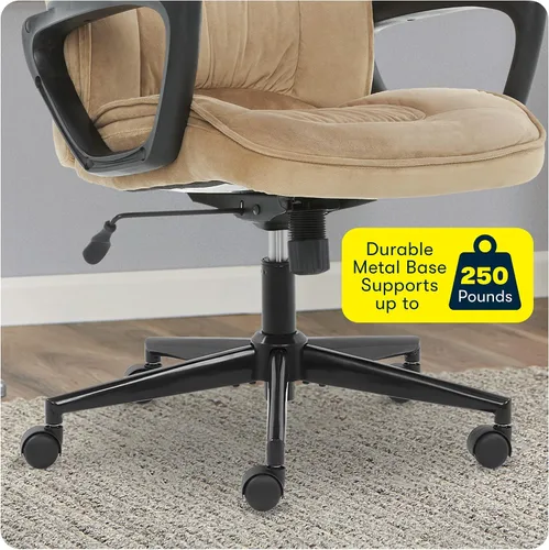 Vista 12 de Serta® Hannah Silla ejecutiva para oficina en casa, ergonómica de respaldo medio con soporte lumbar, cojín de asiento firme, almohadas corporales