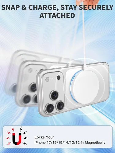 Vista 4 de Cargador inalámbrico para iPhone, 15 W rápido Apple Mag-Safe cargador magnético de carga para iPhone 17Pro Max/16 Pro Max/16Pro/16/iPhone 15Pro