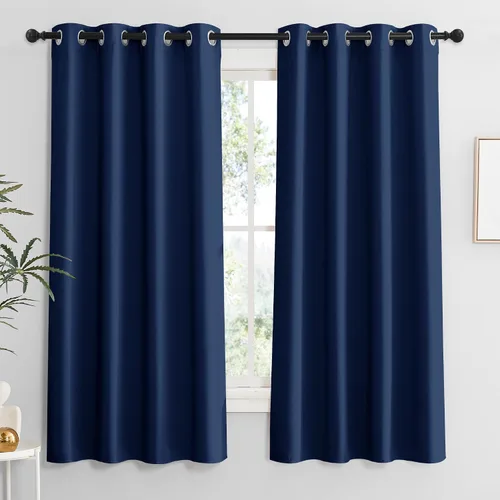 Vista 19 de RYB HOME - Cortinas para armario de 36 pulgadas, cortinas para oscurecer la habitación con ojales resistentes a la oxidación, cortinas de Aqua
