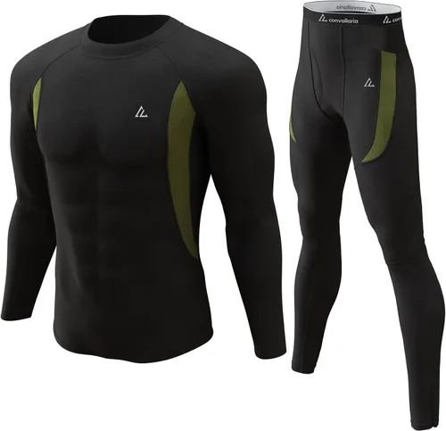 Vista 46 de Conjunto de ropa interior térmica para hombre, ropa interior larga 1#verde militar