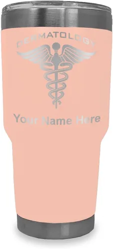 Vista 22 de LaserGram Vaso aislado al vacío de 20 onzas, dermatología, grabado personalizado incluido (negro)