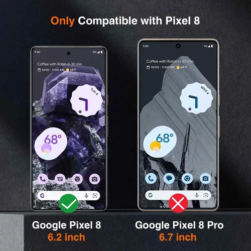 Vista 2 de LK Paquete de 2 protectores de pantalla para Google Pixel 8 con 2 protectores de lente de cámara, protector de pantalla de vidrio templado