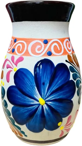 Vista 8 de Florero Ovulo - Decoración mexicana para el hogar - Jarrón de arcilla - Jarrón de arcilla Michoacán - Jarrón ovalado de arcilla - Jarrón hecho a