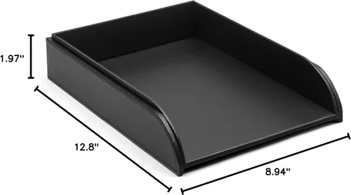 Vista 10 de Osco Bandeja de letras de piel sintética - Negro