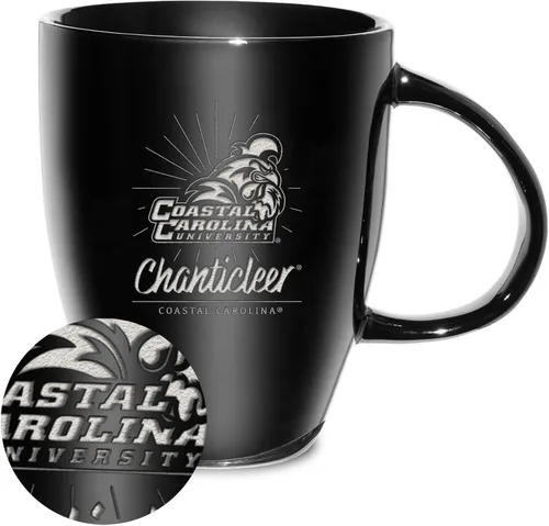 Vista 51 de Rico Industries - Taza de lustre cerámico con grabado láser de la NCAA de 18oz - Café-Té
