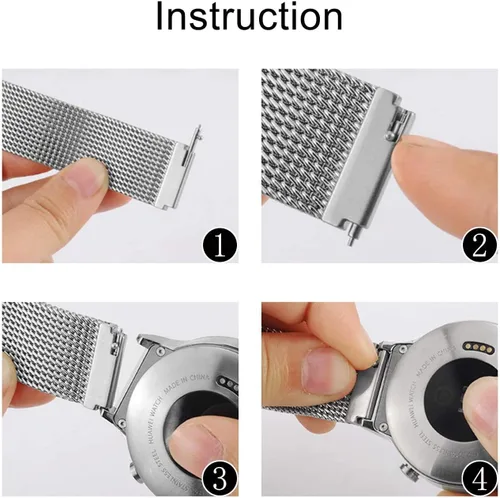 Vista 7 de FitTurn Paquete de 2 adaptadores de correa de reloj de metal, cierre/conector compatibles con Xiaomi Smart Band 8 modelos de relojes. Viene