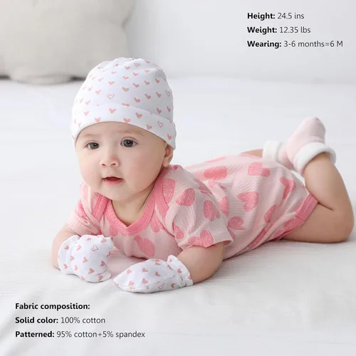 Vista 66 de Body de manga corta para bebé recién nacido, ropa de algodón de una pieza, 5 unidades, 0-12 meses