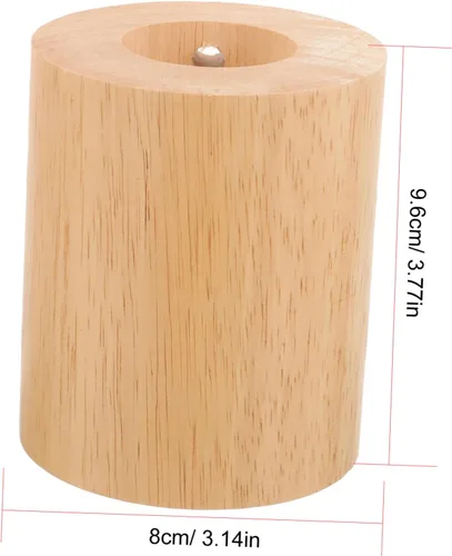 Vista 3 de DOITOOL Lámpara de mesa de madera Base Base Cilindro Diseño Moderno Lámpara Soporte Luz de noche para escritorio