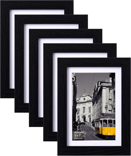 Vista 13 de eletecpro Juego de 5 marcos de fotos de 8 x 10 pulgadas, collage de fotos, decoración de pared, fotos de 5 x 7 con paspartú o de 8 x 10 pulgadas sin