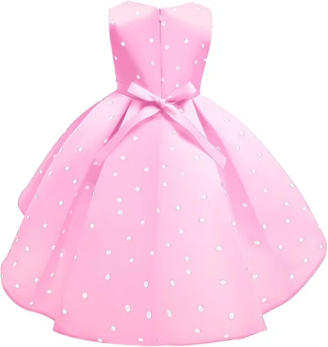 Vista 3 de IMEKIS Disfraz de ratón para niñas, disfraz de Halloween, vestido de lunares, diadema para fiesta de cosplay, cumpleaños, sesión de fotos, 1-11T