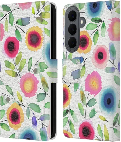 Vista 151 de Head Case Designs Officially Licensed Ninola Ditsy Flowers Yellow Nature Bold Leather Wallet Case Compatible with Samsung Galaxy A07 4G