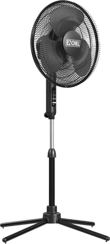 Vista 2 de EZ-Chill Ventilador de pie oscilante de 16 pulgadas, opciones de 3 velocidades, cabezal oscilante de 90 grados, altura y inclinación ajustables