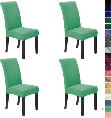 Vista 46 de Juego de 2 fundas para sillas de comedor, fundas elásticas para sillas de comedor, fundas para sillas de cocina de jacquard texturizadas, decoración