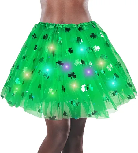 Vista 42 de Faldas de tutú LED para mujer, falda de tul con capas para baile de ballet, faldas iluminadas para disfraz de fiesta