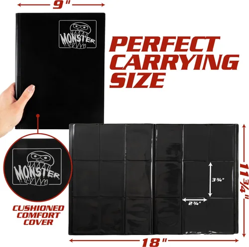 Vista 3 de Monster Binder - Álbum de tarjeta coleccionables, 9 bolsillos para tarjetas, retiene 360 de Yugioh, Magic, y Pokémon, Matte Teal Verde azulado mate