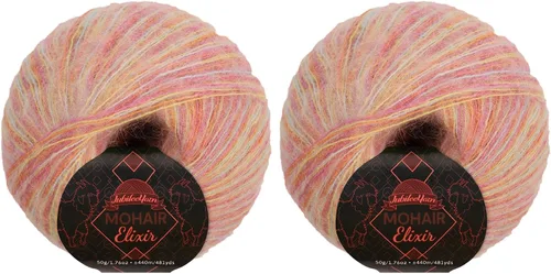 Vista 16 de JubileeYarn Mohair Elixir Yarn - 50g/Skein Baby Wool Blend - Cosmopolitan - 1 Skein