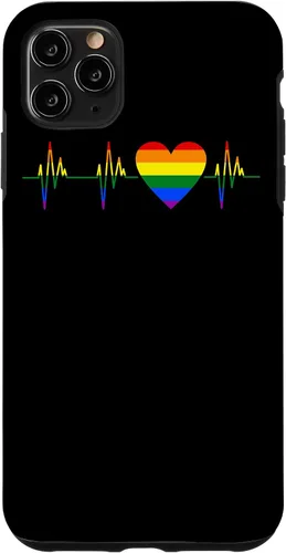 Vista 11 de iPhone 15 Pride Heartbeat Fun LGBTQ Gay Lesbian Orgulloso Soporte Gráfico Funda