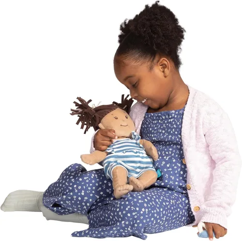 Vista 5 de Manhattan Toy Baby Stella - Muñeca suave de 15 pulgadas, color beige con pelo castaño