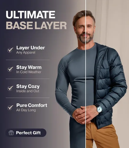 Vista 3 de Thermajohn Long Johns - Ropa interior térmica para hombre con forro polar para clima frío