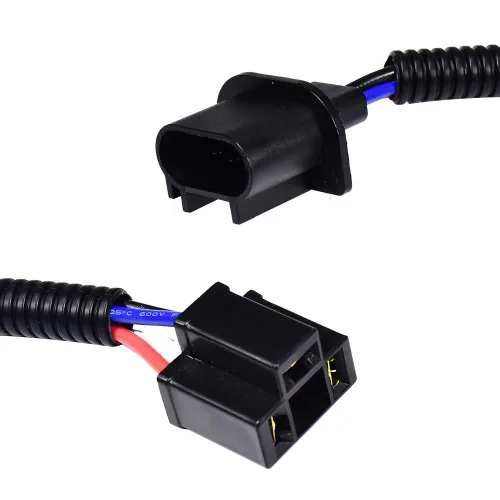 Vista 3 de Adaptador de extensión H13 9008 a H4 9003, arnés de cableado, conectores de conectores de conversión de faros delanteros para Jeep Wrangler JK TJ