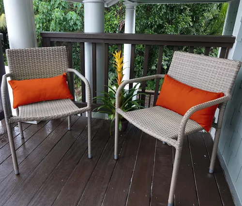 Vista 107 de Funda de almohada lumbar de tela de poliéster para interiores y exteriores, impermeable, rectangular, para todo tipo de clima, para muebles