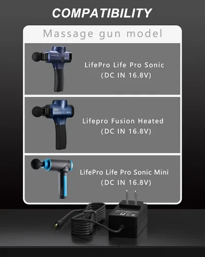 Vista 3 de VHBW 16.8V 1A Charger for Massager, Compatible with LifePro Sonic, Sonic Mini, Sonic Pro,Fusion X, Sonic Pro Handheld Percussion Massage Gun