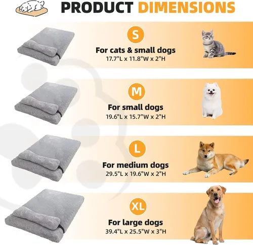 Vista 3 de Cama para perros con almohada para perros pequeños, cama ortopédica para perros con funda extraíble, alfombrilla lavable para mascotas de hasta 5