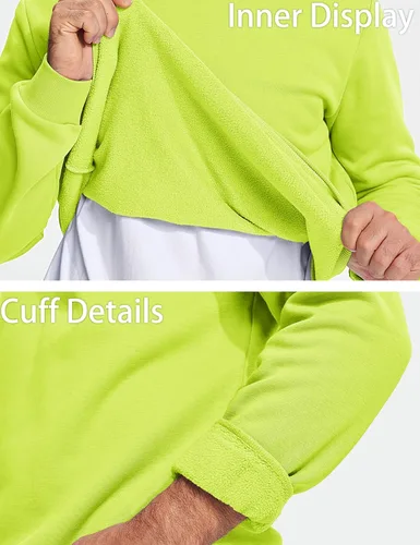 Vista 114 de MAGCOMSEN Sudadera de cuello redondo para hombre de manga larga casual cálida de forro polar