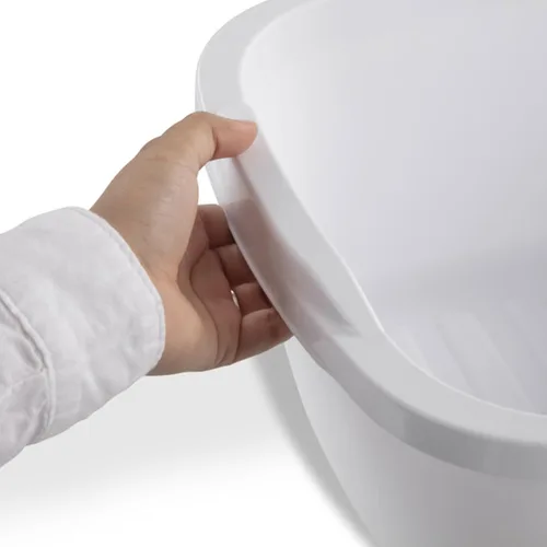 Vista 7 de Sterilite 06478008 - Sartén de cocina de plástico multiusos reforzado y duradero de 12 cuartos de galón con asas moldeadas, color blanco