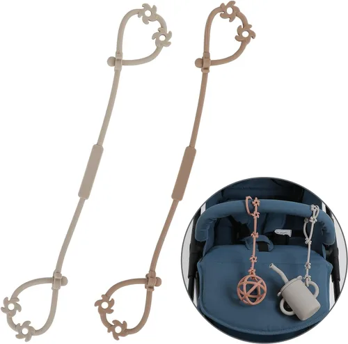 Vista 9 de Correas de seguridad de juguete, clips de silicona para chupetes, correa elástica ajustable para cochecitos, silla alta, cunas, cestas colgantes