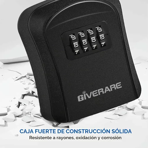 Vista 5 de GIVERARE Caja de Seguridad para Llaves con Combinación, Caja de Bloqueo de 4 Dígitos para Montar en Pared, Ocultador de Llaves Impermeable
