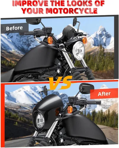 Vista 7 de Amazicha Máscara de Carenado para Faros Delanteros, Soporte de Visera para Faros Delanteros Compatible con Harley Sportster XL 1973-posterior