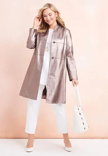 Vista 9 de Jessica London Chaqueta de cuero con vuelo para mujer talla grande