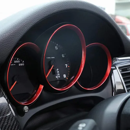 Vista 7 de 3 unids rojo tablero borde decoración adorno anillo para 2014 en adelante Porsche Macan