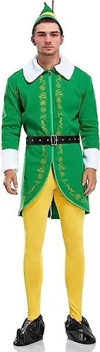 Vista 5 de Elf Costume Set Adult Christmas Cosplay Suit Xmas Outfits for Adults Couples