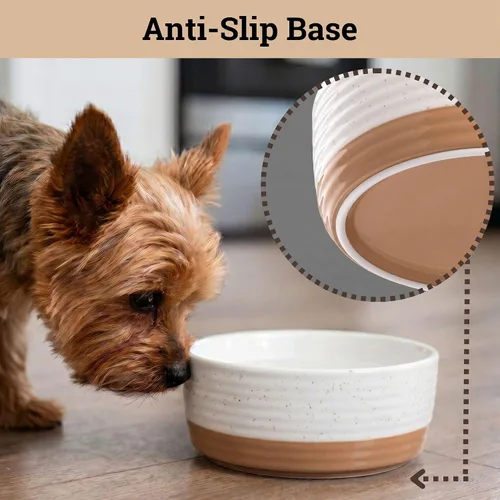 Vista 4 de Ceramic Dog Bowl Set of 2 with Anti-Skid Base, 5.5"W x 2"H, 2 Cup Capacity