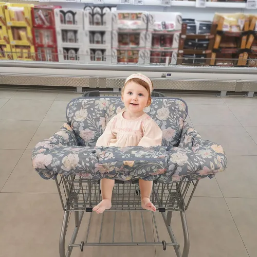 Vista 2 de ICOPUCA Funda para carrito de compras para bebé, 2 en 1 cubierta de carrito para bebés N Funda para silla alta, cubierta acolchada para carrito